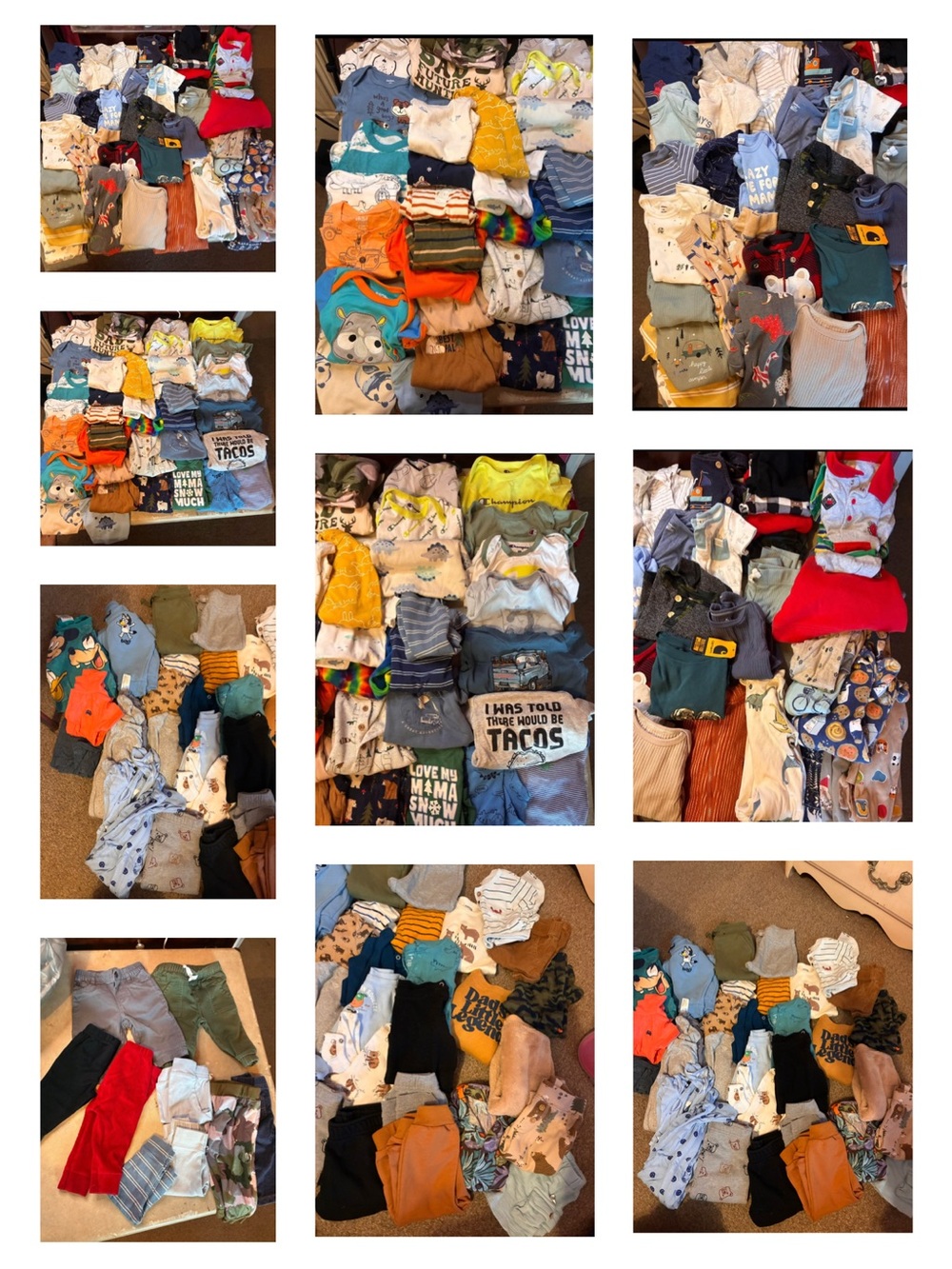 Entire lot of boys clothes. Over 200 pieces 3-9 months